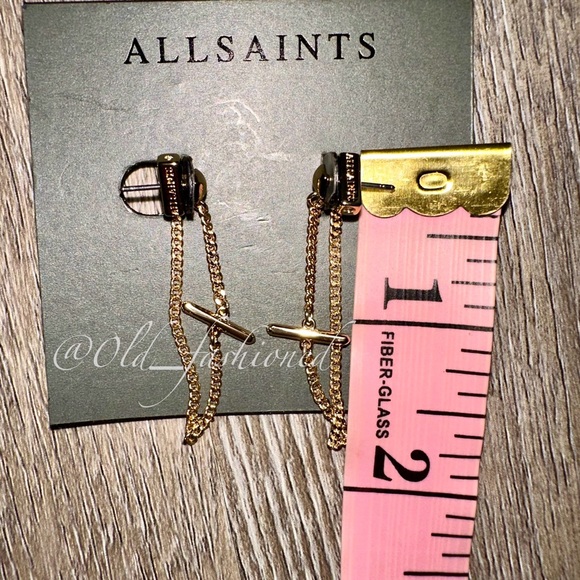 ALLSAINTS Talia Gold-Tone Toggle Earrings - Picture 8 of 9